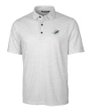 View image 3: Miami Dolphins Cutter & Buck Pike Double Dot Print Stretch Mens Big and Tall Polo Charcoal Mannequin