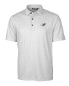 Miami Dolphins Cutter & Buck Pike Double Dot Print Stretch Mens Big and Tall Polo Charcoal Mannequin Thumbnail Image