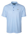 Los Angeles Chargers Cutter & Buck Pike Double Dot Print Stretch Mens Big and Tall Polo Tour Blue Mannequin Thumbnail Image