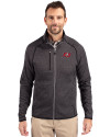 Tampa Bay Buccaneers Cutter & Buck Mainsail Sweater-Knit Mens Big and Tall Full Zip Jacket Charcoal Heather Front Thumbnail Image