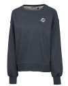 Miami Dolphins Cutter & Buck Saturday Cotton Blend Womens Crew Neck Sweatshirt Navy Blue Heather Mannequin Thumbnail Image