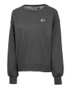 View image 1: Kansas City Chiefs Cutter & Buck Saturday Cotton Blend Womens Crew Neck Sweatshirt Charcoal Heather Mannequin