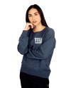 New York Giants Cutter & Buck Saturday Cotton Blend Womens Crew Neck Sweatshirt Navy Blue Heather Front Thumbnail Image