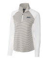Seattle Seahawks Cutter & Buck Forge Tonal Stripe Stretch Half Zip Womens Top White/Polished Mannequin Thumbnail Image