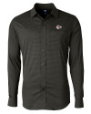 Kansas City Chiefs Cutter & Buck Versatech Geo Dobby Stretch Mens Big and Tall Long Sleeve Dress Shirt Black Mannequin Thumbnail Image
