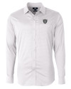 Las Vegas Raiders Cutter & Buck Versatech Geo Dobby Stretch Mens Big and Tall Long Sleeve Dress Shirt White/Black Mannequin Thumbnail Image