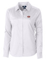 San Francisco 49ers Cutter & Buck Versatech Geo Dobby Stretch Womens Long Sleeve Dress Shirt White/Black Mannequin Thumbnail Image