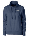 Seattle Seahawks Cutter & Buck Saturday Cotton Blend Womens Funnel Neck Sweatshirt Navy Blue Heather Mannequin Thumbnail Image