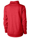 San Francisco 49ers Cutter & Buck Saturday Cotton Blend Womens Funnel Neck Sweatshirt Red Heather Mannequin Back Thumbnail Image