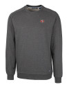 San Francisco 49ers Cutter & Buck Saturday Cotton Blend Mens Crew Neck Sweatshirt Charcoal Heather Mannequin Thumbnail Image