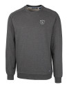 Las Vegas Raiders Cutter & Buck Saturday Cotton Blend Mens Crew Neck Sweatshirt Charcoal Heather Mannequin Thumbnail Image