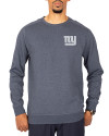 New York Giants Cutter & Buck Saturday Cotton Blend Mens Crew Neck Sweatshirt Navy Blue Heather Front Thumbnail Image