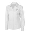 Philadelphia Eagles Cutter & Buck Epic Easy Care Fine Twill Womens Long Sleeve Dress Shirt White Mannequin Thumbnail Image