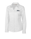Seattle Seahawks Cutter & Buck Epic Easy Care Fine Twill Womens Long Sleeve Dress Shirt White Mannequin Thumbnail Image