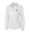 Pittsburgh Steelers Cutter & Buck Epic Easy Care Fine Twill Womens Long Sleeve Dress Shirt White Mannequin Thumbnail Image
