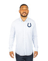 Indianapolis Colts Cutter & Buck Versatech Tattersall Stretch Mens Big and Tall Dress Shirt French Blue Front Thumbnail Image
