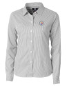 Pittsburgh Steelers Cutter & Buck Versatech Pinstripe Stretch Womens Long Sleeve Dress Shirt Black Mannequin Thumbnail Image