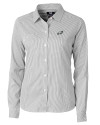 Philadelphia Eagles Cutter & Buck Versatech Pinstripe Stretch Womens Long Sleeve Dress Shirt Black Mannequin Thumbnail Image