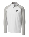 Las Vegas Raiders Cutter & Buck Response Lightweight Hybrid Quarter Zip Mens Pullover Windbreaker White Mannequin Thumbnail Image