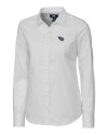Tennessee Titans Cutter & Buck Stretch Oxford Womens Long Sleeve Dress Shirt White Mannequin Thumbnail Image