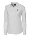 San Francisco 49ers Cutter & Buck Stretch Oxford Womens Long Sleeve Dress Shirt White Mannequin Thumbnail Image