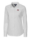 Tampa Bay Buccaneers Cutter & Buck Stretch Oxford Womens Long Sleeve Dress Shirt White Mannequin Thumbnail Image