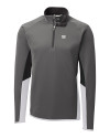 New York Giants Cutter & Buck Traverse Colorblock Stretch Quarter Zip Mens Pullover Elemental Grey Mannequin Thumbnail Image