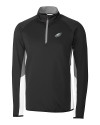 Philadelphia Eagles Cutter & Buck Traverse Colorblock Stretch Quarter Zip Mens Pullover Black Mannequin Thumbnail Image