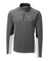 Philadelphia Eagles Cutter & Buck Traverse Colorblock Stretch Quarter Zip Mens Pullover Elemental Grey Mannequin Thumbnail Image