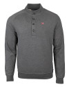 New York Giants Cutter & Buck Saturday Cotton Blend Mens Mock Pullover Sweatshirt Charcoal Heather Mannequin Thumbnail Image