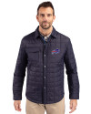 Buffalo Bills Cutter & Buck Rainier PrimaLoft® Mens Eco Insulated Quilted Shirt Jacket Dark Navy Front Thumbnail Image