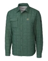 Green Bay Packers Cutter & Buck Rainier PrimaLoft® Mens Eco Insulated Quilted Shirt Jacket Hunter Melange Mannequin Thumbnail Image