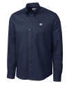 New York Giants Cutter & Buck Epic Easy Care Nailshead Mens Long Sleeve Dress Shirt Navy Blue Mannequin Thumbnail Image