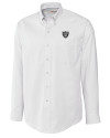 Las Vegas Raiders Cutter & Buck Epic Easy Care Nailshead Mens Long Sleeve Dress Shirt White Mannequin Thumbnail Image