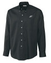 Philadelphia Eagles Cutter & Buck Epic Easy Care Nailshead Mens Long Sleeve Dress Shirt Black Mannequin Thumbnail Image