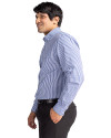 New York Giants Cutter & Buck Easy Care Stretch Gingham Mens Long Sleeve Dress Shirt Tour Blue Side Thumbnail Image