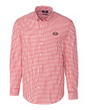 San Francisco 49ers Cutter & Buck Easy Care Stretch Gingham Mens Long Sleeve Dress Shirt Cardinal Red Mannequin Thumbnail Image