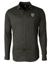 Las Vegas Raiders Cutter & Buck Versatech Geo Dobby Stretch Mens Long Sleeve Dress Shirt Black Mannequin Thumbnail Image