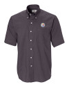 Pittsburgh Steelers Cutter & Buck Epic Easy Care Nailshead Mens Big and Tall Short Sleeve Dress Shirt Black Mannequin Thumbnail Image