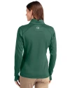 Green Bay Packers Cutter & Buck Traverse Stretch Eco Quarter Zip Womens Pullover Hunter Green Back Thumbnail Image