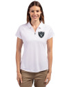Las Vegas Raiders Cutter & Buck Forge Stretch Womens Short Sleeve Polo White Front Thumbnail Image