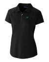 Carolina Panthers Cutter & Buck Forge Stretch Womens Short Sleeve Polo Black Mannequin Thumbnail Image