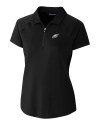 Philadelphia Eagles Cutter & Buck Forge Stretch Womens Short Sleeve Polo Black Mannequin Thumbnail Image