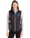 Detroit Lions Cutter & Buck Rainier PrimaLoft® Womens Eco Insulated Full Zip Puffer Vest Black Front Thumbnail Image