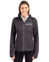 Seattle Seahawks Cutter & Buck Mainsail Full Zip Hooded Womens Jacket Charcoal Heather Front Thumbnail Image