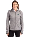 Philadelphia Eagles Cutter & Buck Mainsail Full Zip Hooded Womens Jacket Polished Heather Front Thumbnail Image