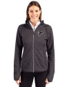 Atlanta Falcons Cutter & Buck Mainsail Full Zip Hooded Womens Jacket Charcoal Heather Front Thumbnail Image