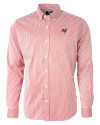 Tampa Bay Buccaneers Cutter & Buck Versatech Pinstripe Stretch Mens Big and Tall Dress Shirt Red Mannequin Thumbnail Image