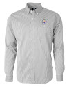 Pittsburgh Steelers Cutter & Buck Versatech Pinstripe Stretch Mens Long Sleeve Dress Shirt Black Mannequin Thumbnail Image