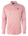 Tampa Bay Buccaneers Cutter & Buck Versatech Pinstripe Stretch Mens Long Sleeve Dress Shirt Red Mannequin Thumbnail Image